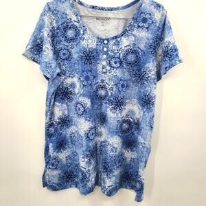 Roaman's‎ Blue floral pajama Tunic,  size L